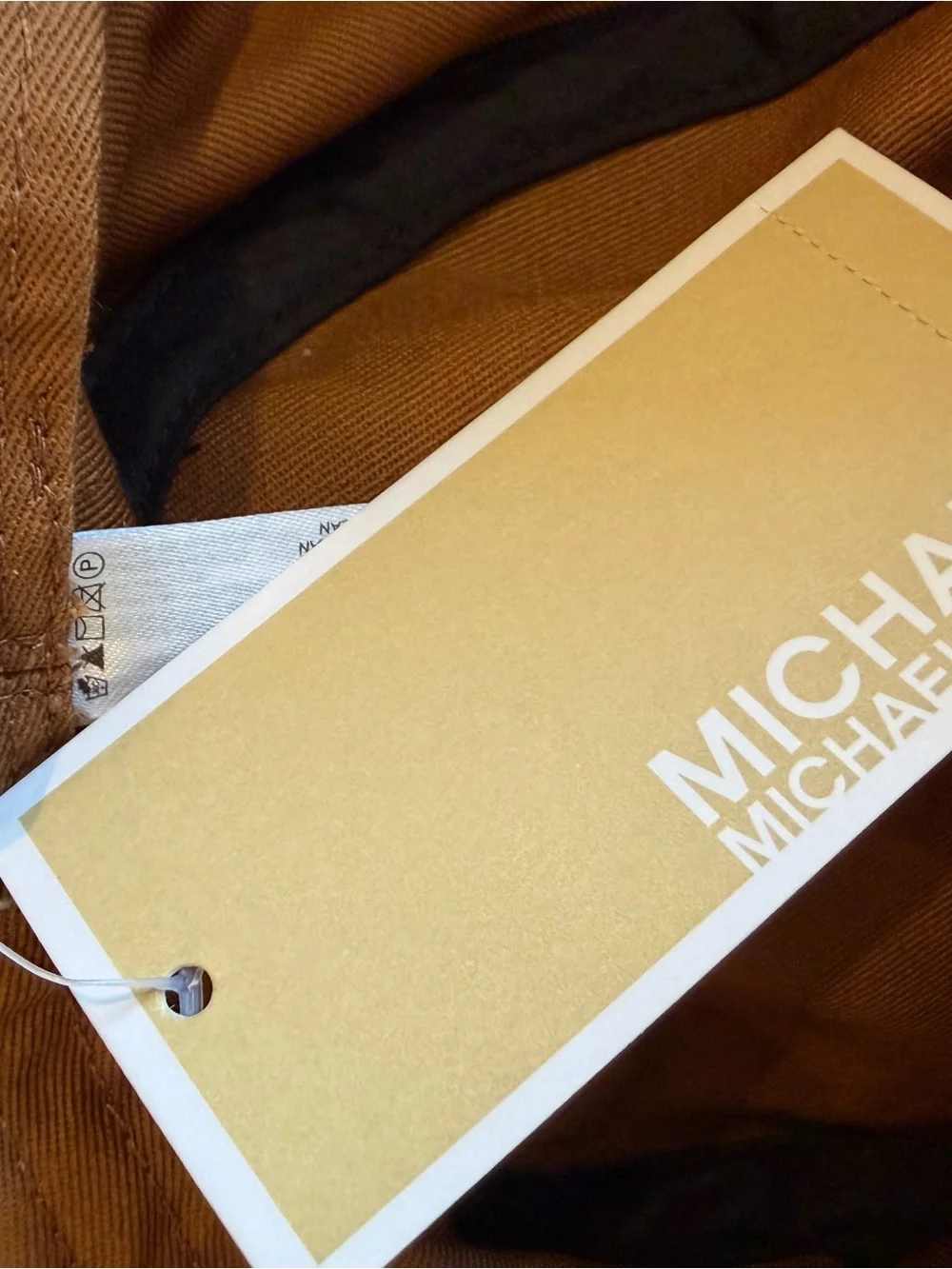 Michael Kors Tan & Black MK Logo Bucket Hat